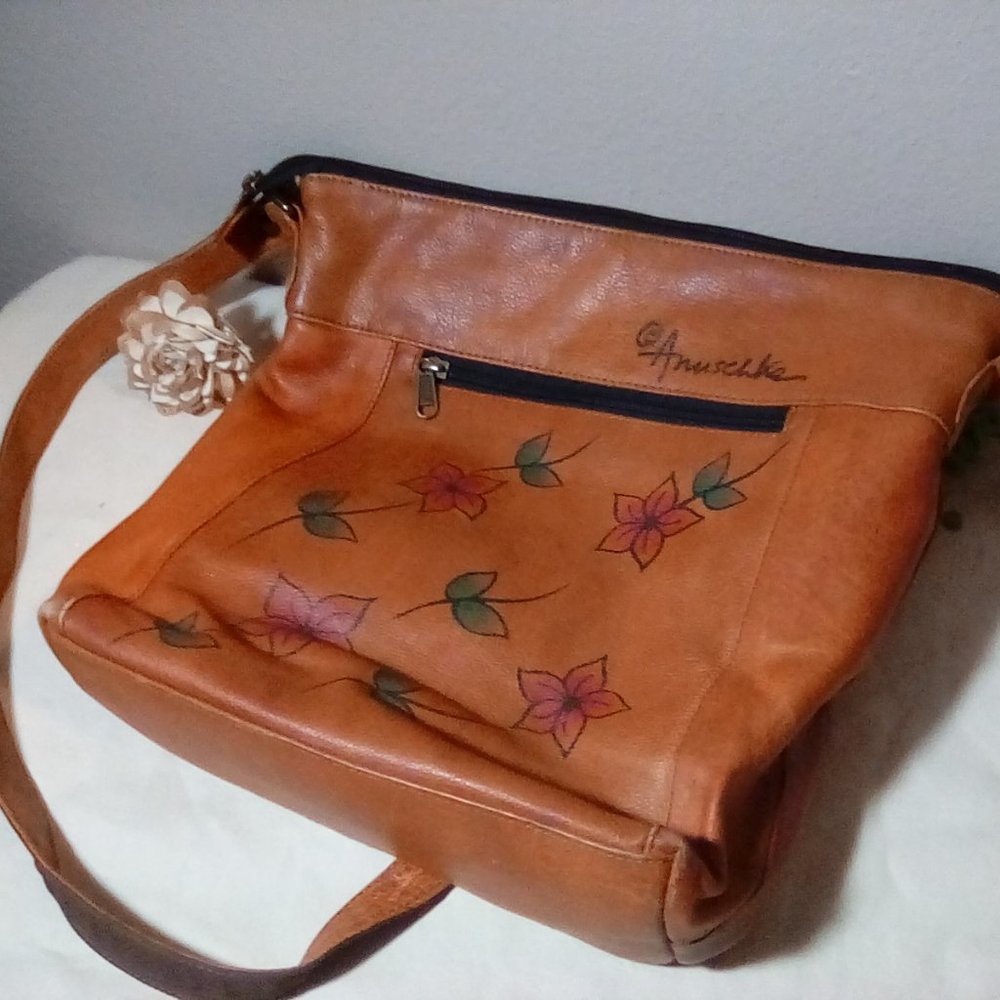 Anuschka  leather hand painted purse - Picture 7 of 9